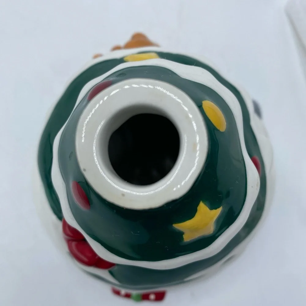 Vintage Bacova Ceramic Christmas Tree Soap Pump Dispenser Coco Dowley 1994 6”